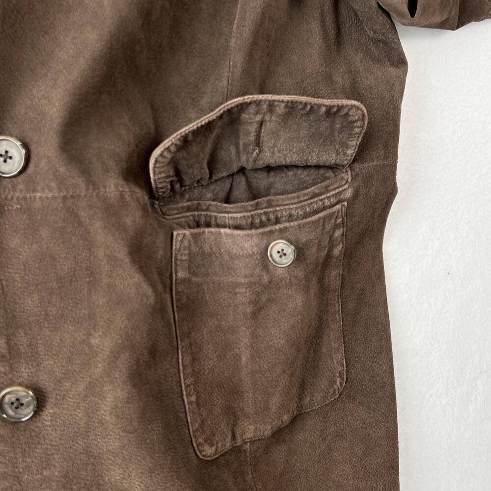 Style & Co. Coat Womens 22W Brown Suede Leather Overcoat Button Tailored Pockets - Picture 7 of 15